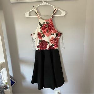floral halter neck dress